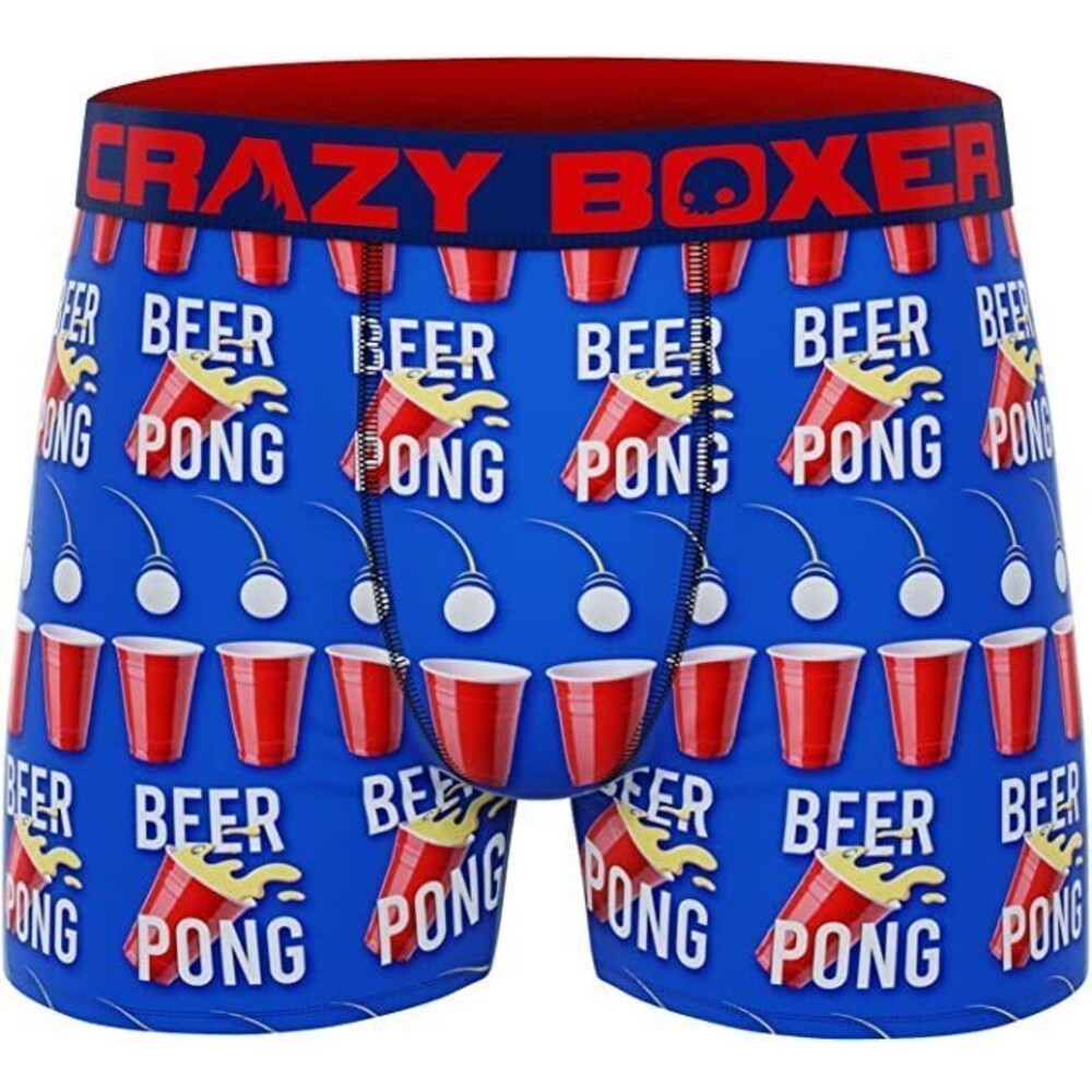 Crazy Boxer Men's Beer Pong Boxer Brief - Small